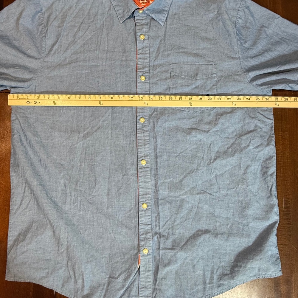 Disney Parks Mens Button Up Shirt XXL Blue Mickey Embroidered Tropical Contrast - Picture 7 of 8